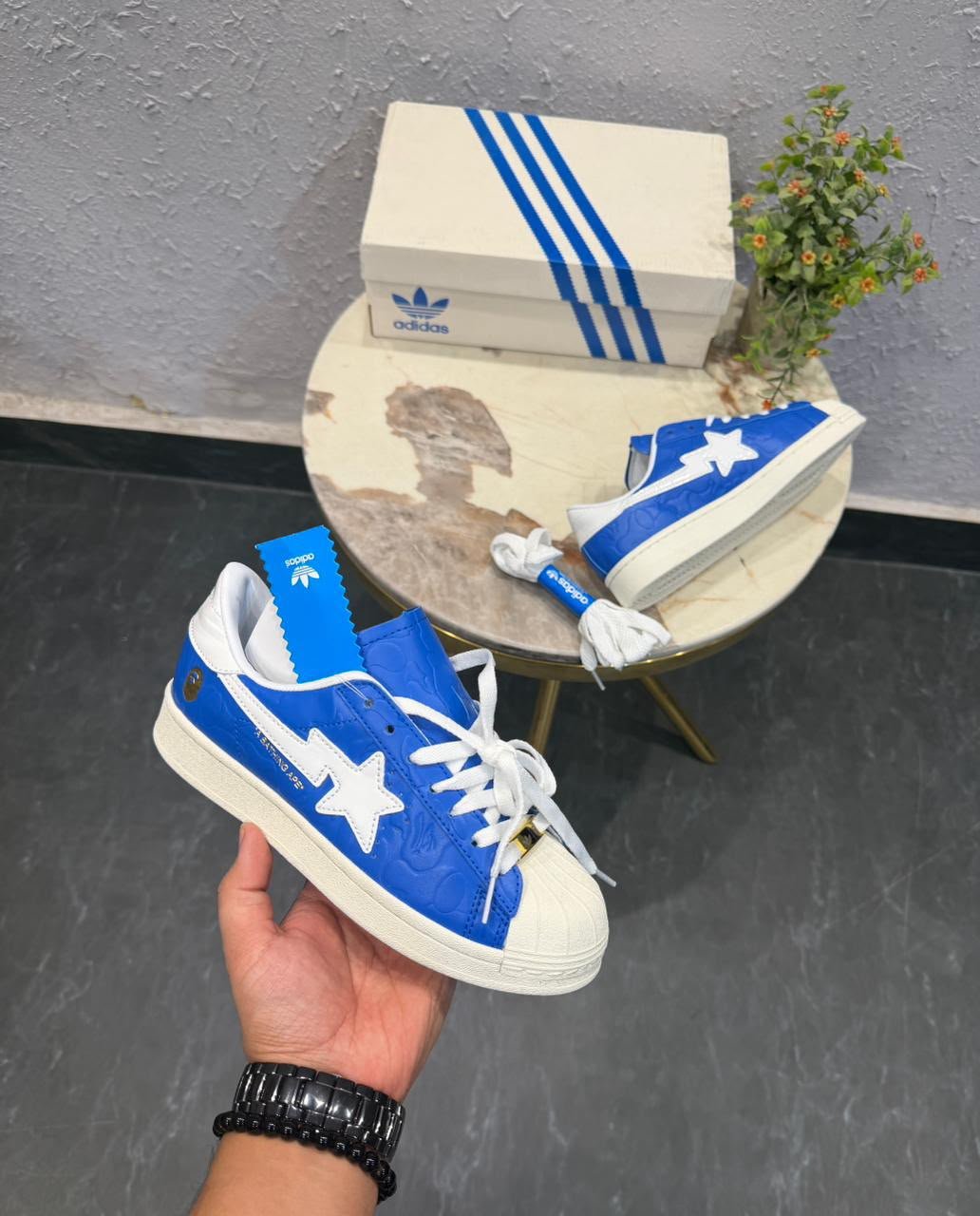 Buy Adid_ass Superstar BAPE Blue Shoes