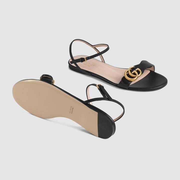 Buy Guc_cii Marmont GG Leather Flats - Image 12