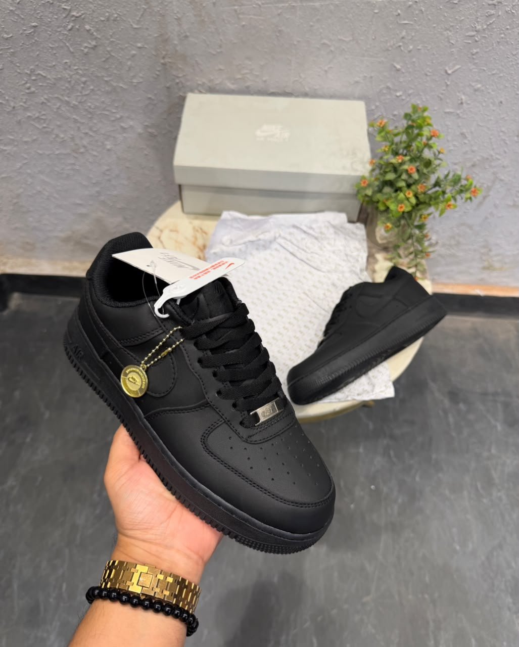Buy Ni_kee Air Force 1 Triple Black Shoes