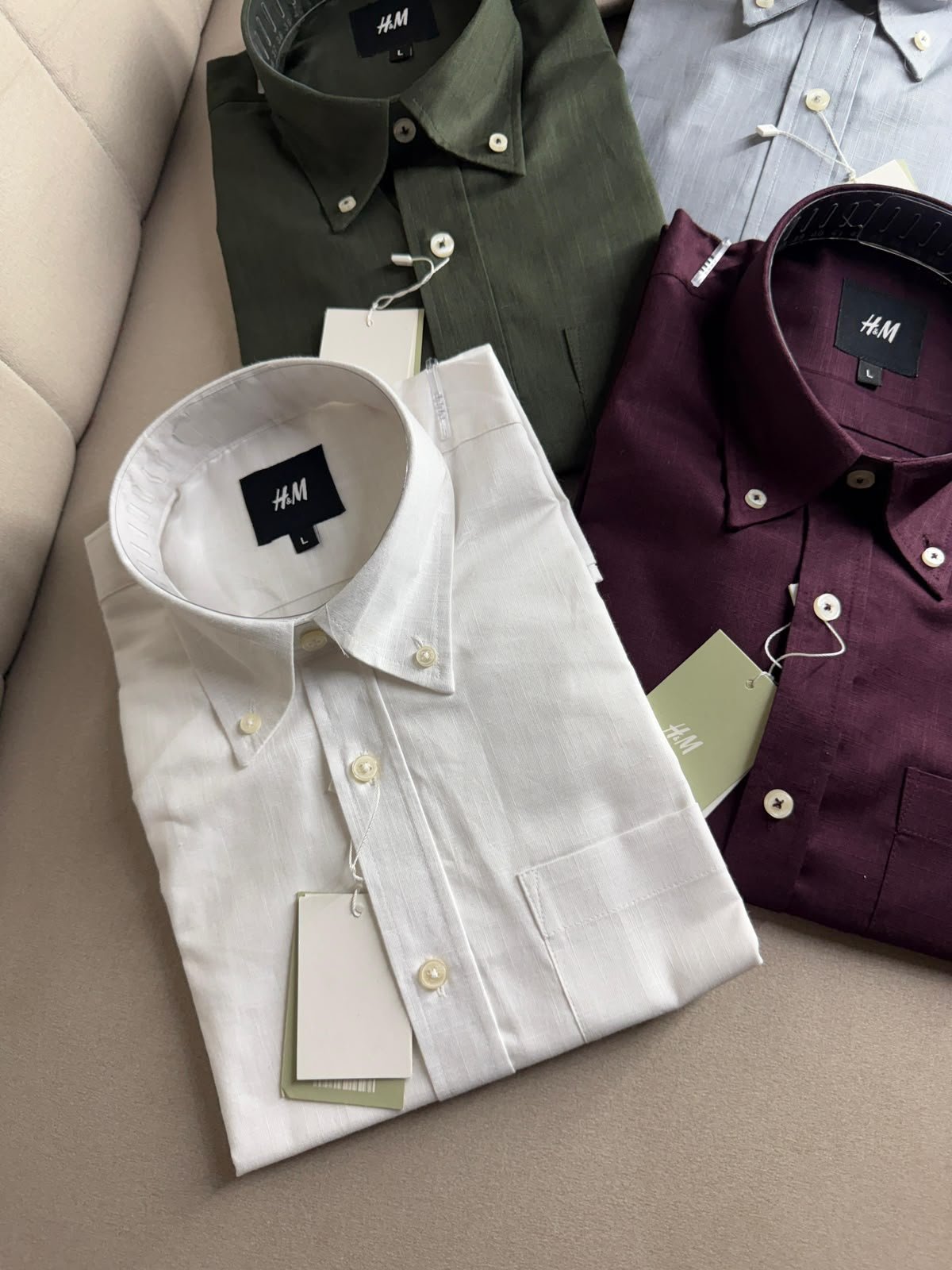 Premium Linen Cotton Plain Shirt Men - Image 7