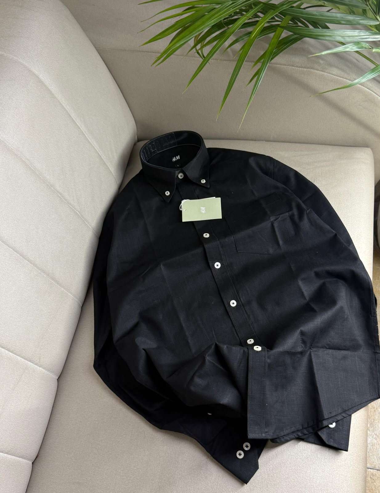 Premium Linen Cotton Plain Shirt Men - Image 6