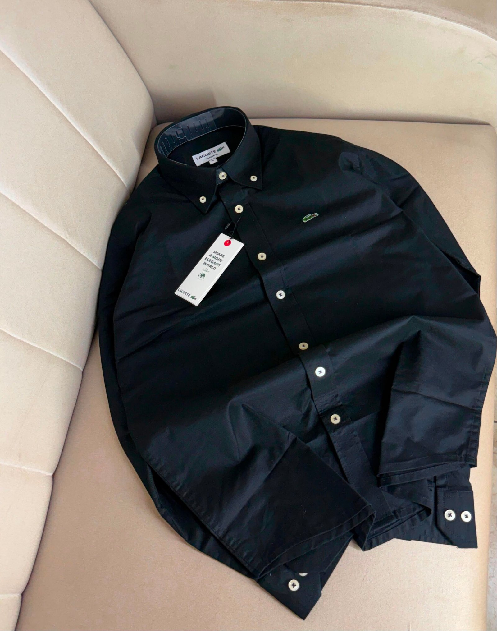 Buy Lacos_tee Plain Oxford Lycra Shirt - Image 5