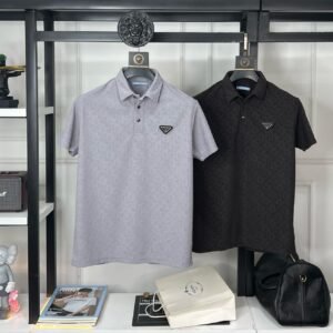 Buy Pra_da Cotton Lycra Collar T-Shirt