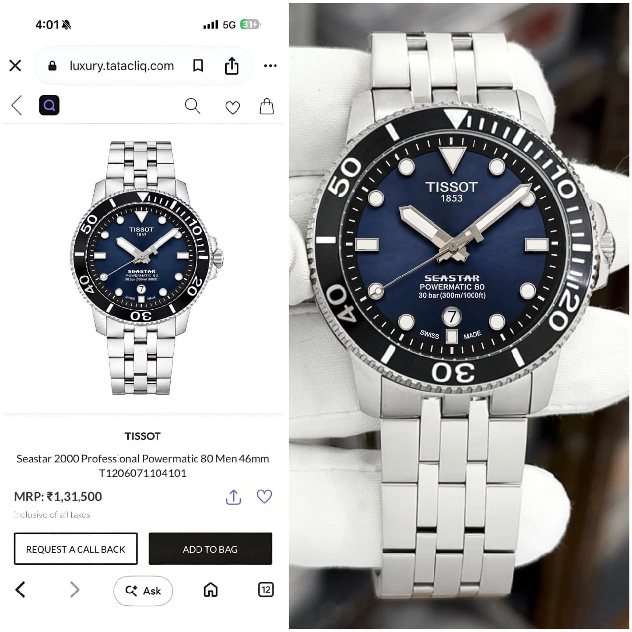 Buy Tiss_ott Seastar Powermatic 80 Men
