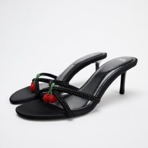Buy Za_raa Beaded Cherry Stiletto Sandals