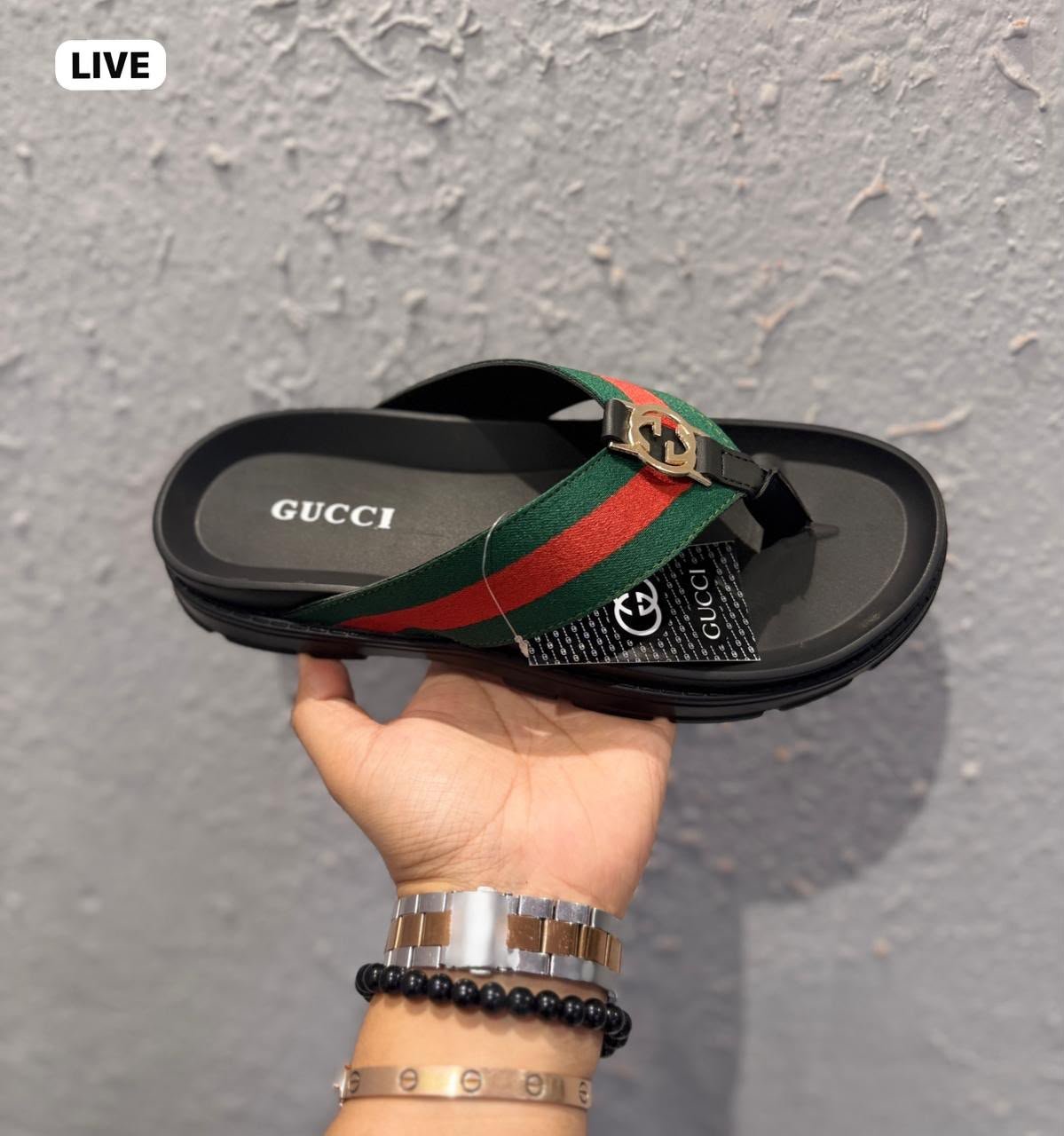 Buy GUC_CII Logo Flip Flops for Men Sale - Image 5