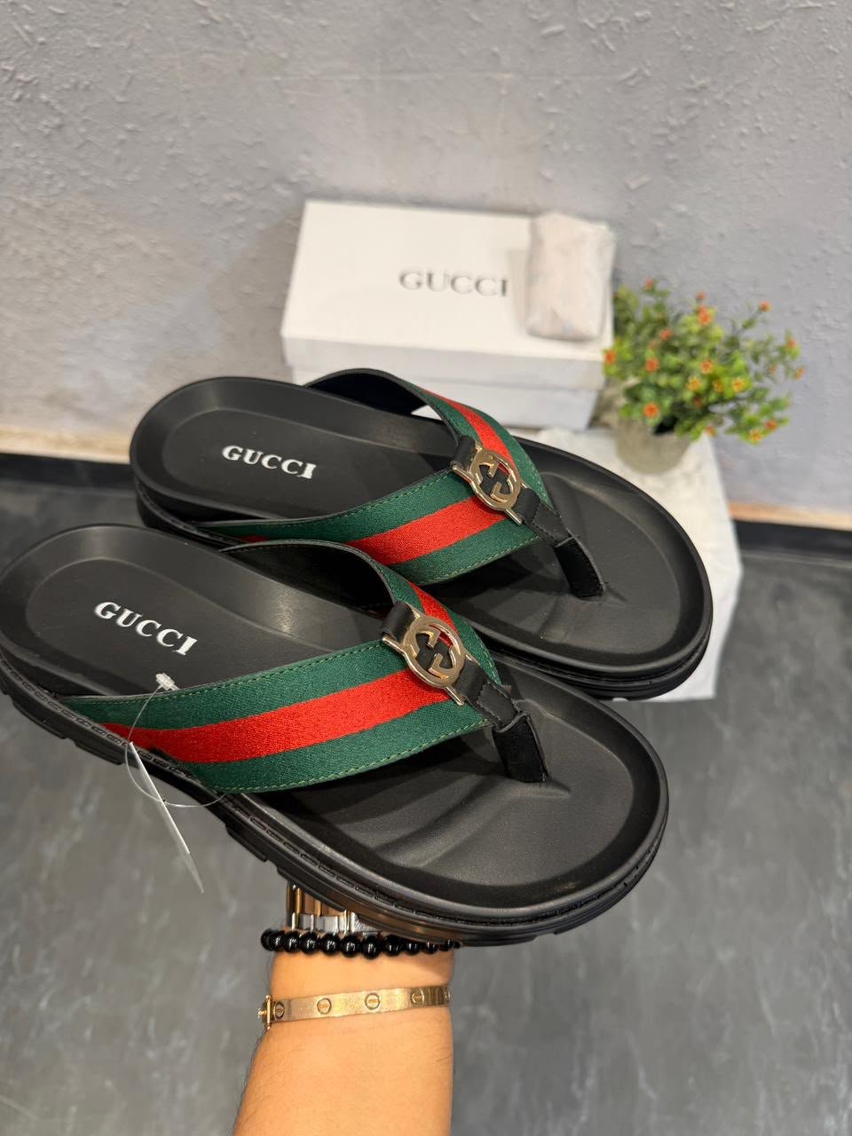 Buy GUC_CII Logo Flip Flops for Men Sale - Image 4