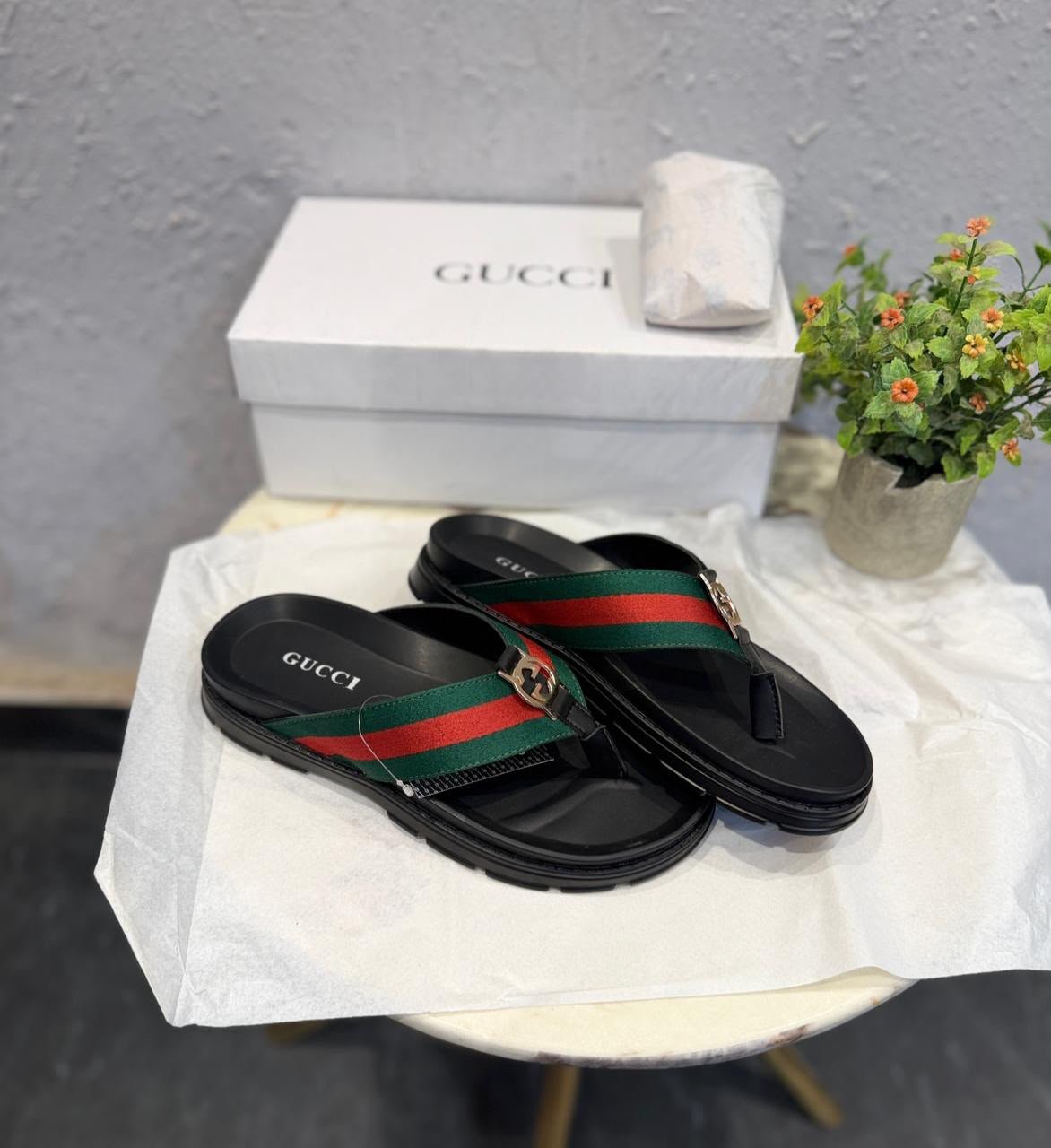 Buy GUC_CII Logo Flip Flops for Men Sale - Image 3