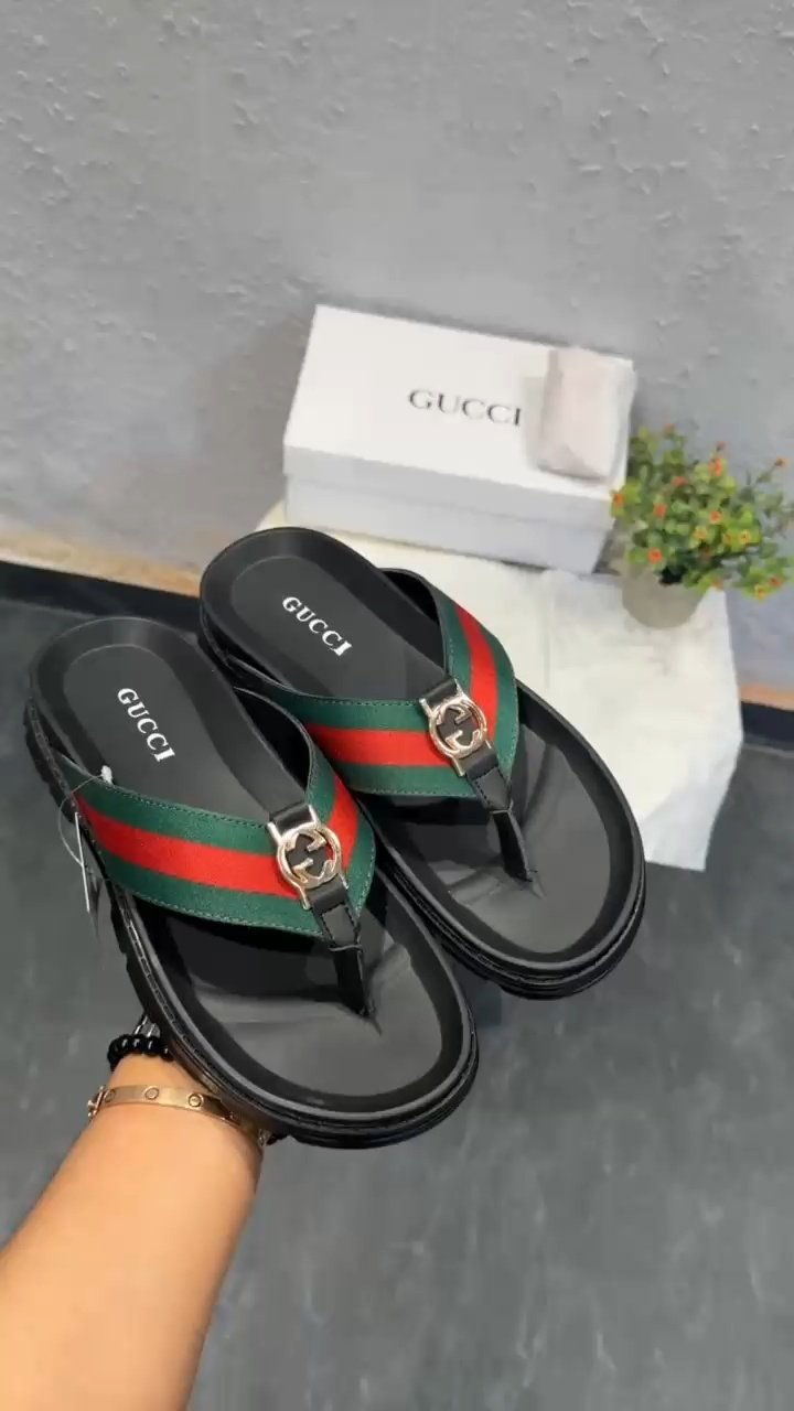 Buy GUC_CII Logo Flip Flops for Men Sale - Image 2