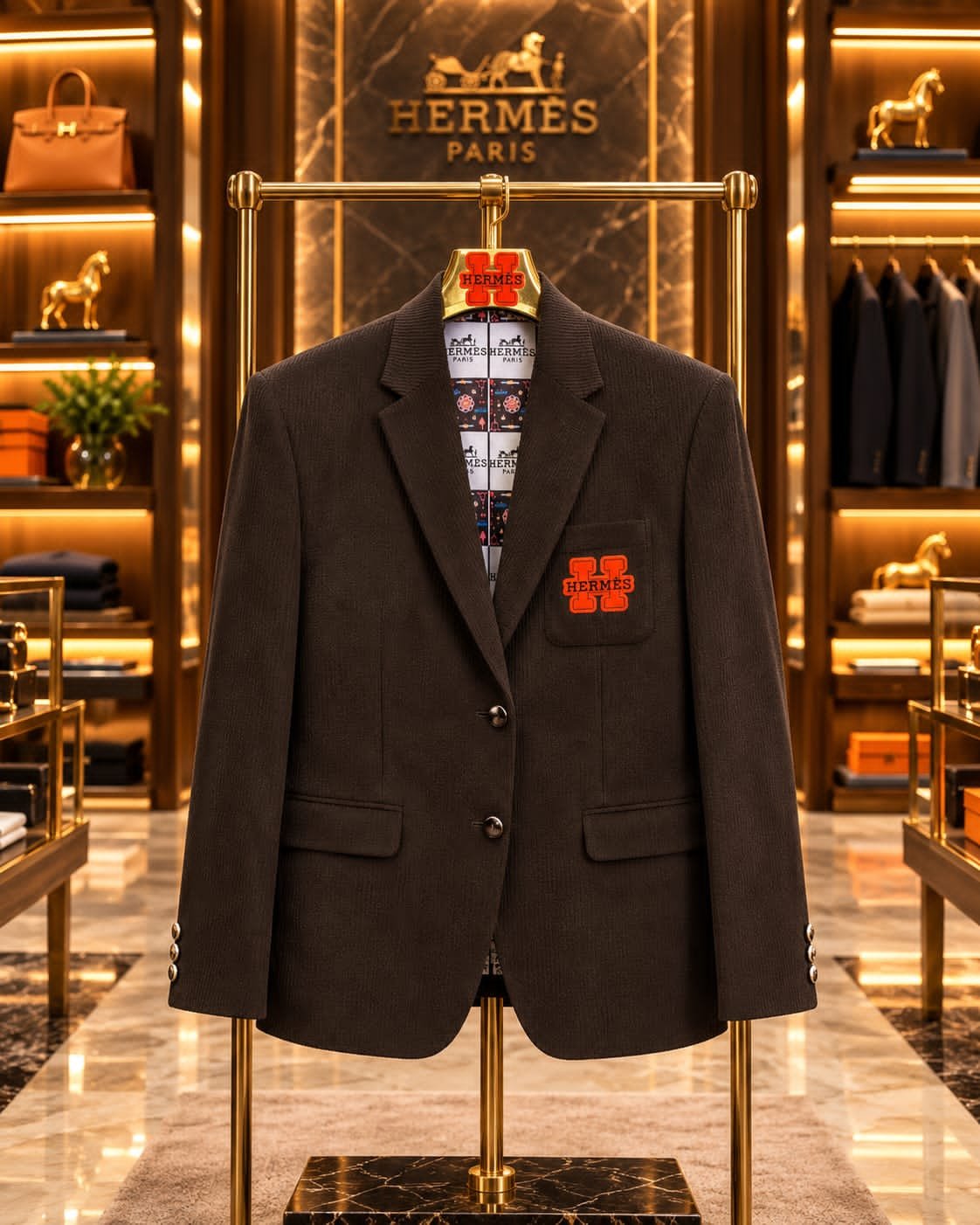 Buy Herm_ess Imported Tweed Fabric Blazers