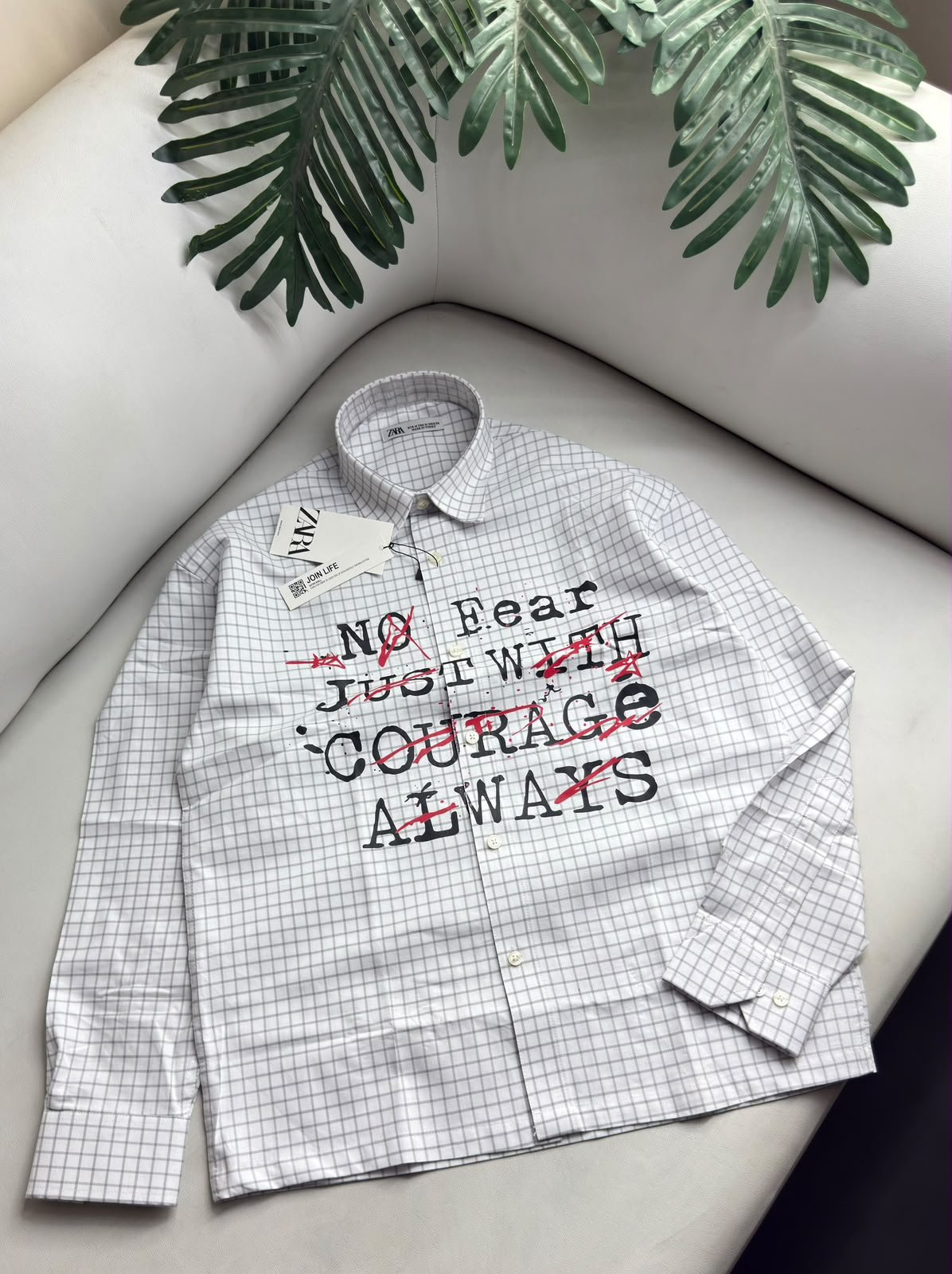 First Copy Zara Premium Boxy Fit Check Shirt - Image 4